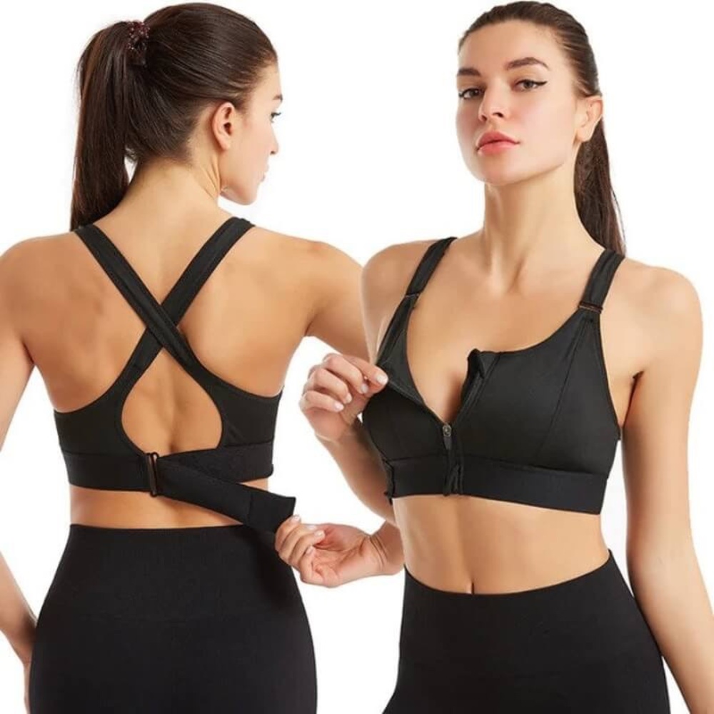 2 new-in-bag Fitbras with Velcro adjustable straps/back and zip front closure